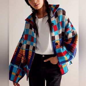 free people check it cardi/ knit jacket